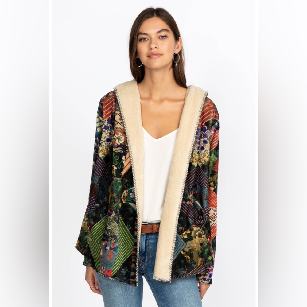 JOHNNY WAS biya imagination sherpa jacket hooded